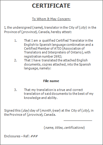 Certification